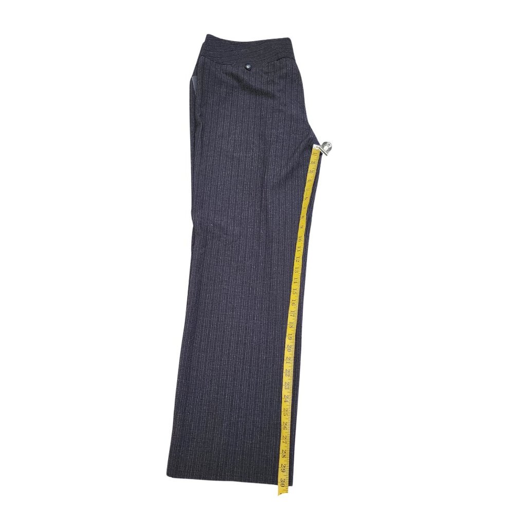 Bcx 3 button‎ Flap Waistband Wide Leg Stripped Trousers, Size 15 Black - Picture 5 of 9